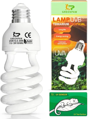 Vista 9 de Bombilla UVB de reptil de 15 W 5.0 – Bombilla UVA para reptiles, luz de reptiles UVB, terrario fluorescente compacto para tropical, subtropical