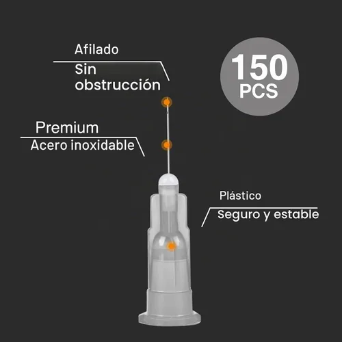 Vista 3 de Paquete de 150 candados Luer de 27 Ga 1/2 pulgadas para laboratorios científicos