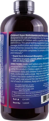 Vista 5 de Super MultiVitaminas y Minerales Líquidos para Niños 32oz