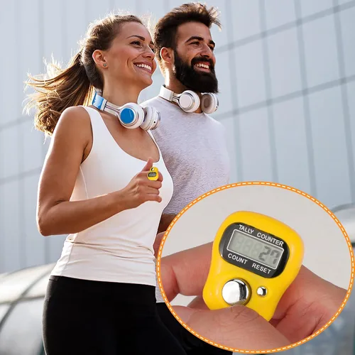 Vista 7 de Contador electrónico de dedo con pantalla LCD de 5 dígitos para hacer punto, regazo, contador de mercancías, golf