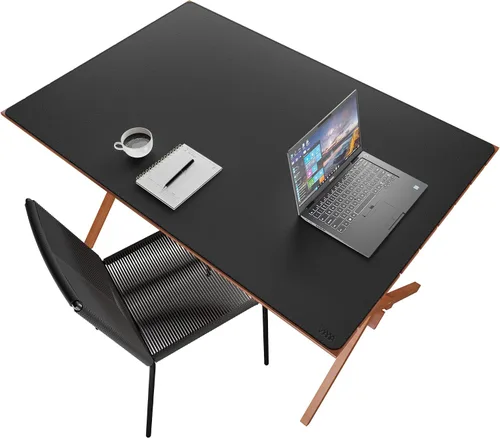 Vista 14 de Vyaaa 63" x 24" PU Leather Desk Mat, Black Large Mouse Pad Extra Large Office Desk Mat, Non-Slip Desk Blotter, Laptop Desk Pad, Waterproof Desk
