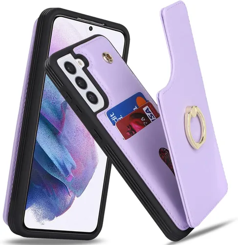 Vista 21 de Lipvina Funda para Samsung Galaxy A03s con tarjetero, Galaxy A03s Funda tipo cartera para mujer, tarjetero de crédito, soporte de anillo, fundas