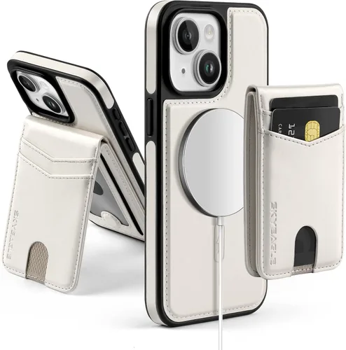 Vista 46 de SkyEagle - Funda tipo cartera compatible con MagSafe para iPhone 11, color negro Detachable Magnetic Credit Card Holder,RFID Blocking,PU