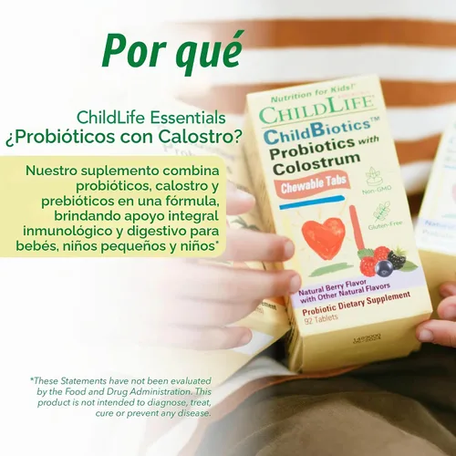 Vista 3 de CHILDLIFE ESSENTIALS ChildBiotics con calostro, 92 comprimidos
