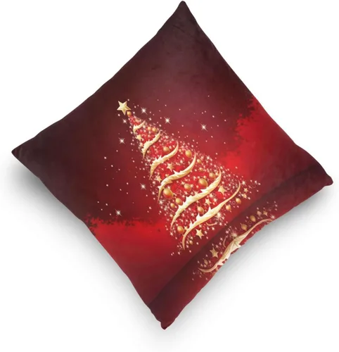 Vista 5 de Kigai Funda de cojín cuadrada decorativa para árbol de Navidad de 16 x 16 pulgadas, para sofá, dormitorio, hogar