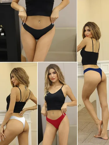 Vista 3 de Tangas de algodón transpirable para mujer, ropa interior de bikini suave y cómoda, paquete de 6