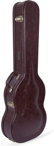 Vista 24 de Crossrock Estuche de madera para guitarra clásica de tamaño completo 4/4, diseño superior arqueado, interior de felpa, pestillos de metal Negro