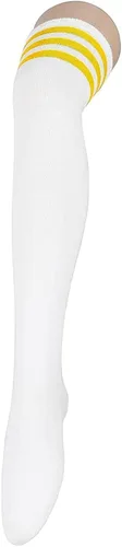 Vista 12 de Century Star Calcetines altos hasta el muslo para mujer, calcetines largos por encima de la rodilla, para atleta, casual, a rayas, hasta la rodilla