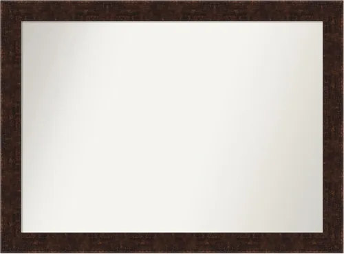 Vista 123 de Amanti Art Espejo de baño de bronce para sobre fregadero, 24 x 24 pulgadas, espejo de tocador cuadrado estrecho de bronce Manhattan, marco de madera