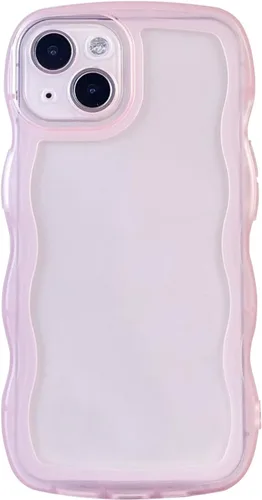 Vista 17 de Funda transparente compatible con iPhone 7 Plus/8 Plus, lindo marco ondulado de color sólido, transparente, de silicona suave, antiarañazos, a