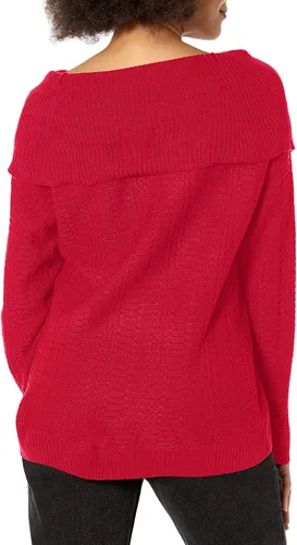 Vista 2 de Calvin Klein Women's Heavy Text Stitch Comfortable Long Sleeve Breathable Sweater