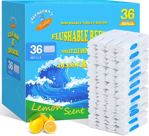 Vista 7 de 36 repuestos de limpiador de inodoro desechables, almohadillas de repuesto Azul - 36 repuestos (aroma oceánico)