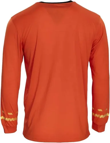 Vista 3 de Star Trek - Camiseta de manga larga para disfraz de Halloween, Capitán Kirk, Ingeniería, Cosplay Rojo