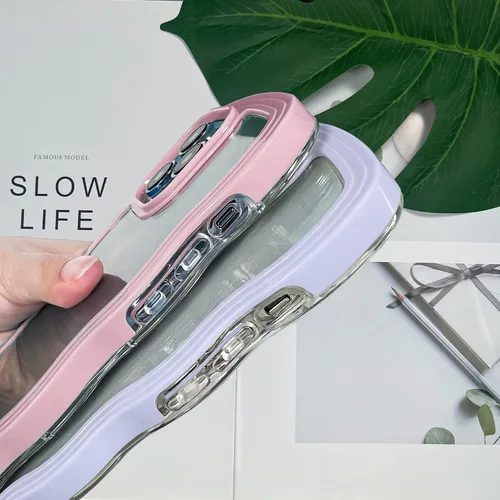 Vista 5 de LOEV Funda transparente diseñada para iPhone 7 Plus, iPhone 8 Plus con borde ondulado, bonita funda transparente con forma de onda rizada, a prueba