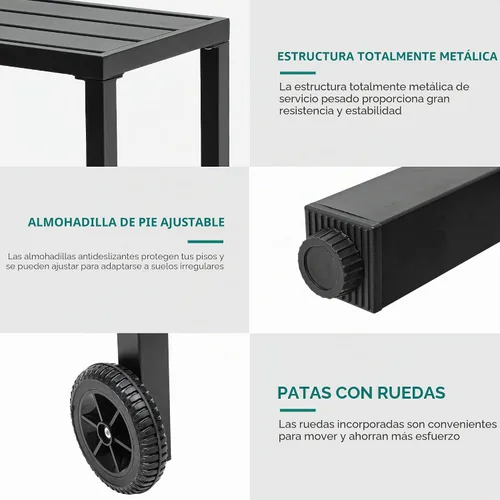 Vista 6 de YITAHOME Mesa de bar de 55 pulgadas para exteriores, mesa de contador estrecha rectangular, mesa de altura de bar ideal para balcón, patio, jardín