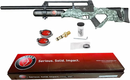 Vista 6 de Hatsan Blitz - Rifle de aire PCP completamente automático con paquete de objetivos de papel Wearable4U 100x y pellets de plomo incluidos