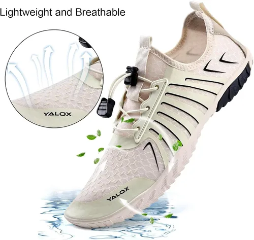 Vista 2 de YALOX Zapatos de agua para hombre y mujer, zapatos de natación al aire libre, playa, descalzo, secado rápido, calcetines para piscina, natación