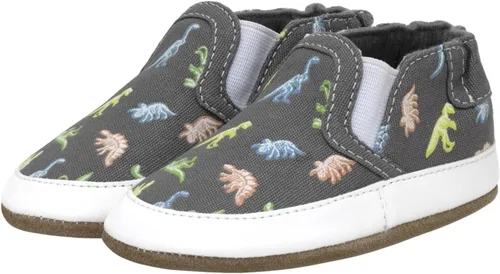 Vista 11 de Robeez Zapatos de cuna con suela suave antideslizantes para bebés varones y unisex, pantuflas mocasines para bebés y niños pequeños, 0-24 meses Lino