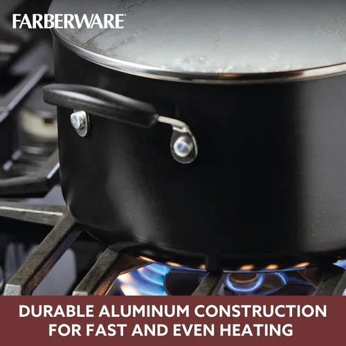 Vista 6 de Olla Farberware Smart Control antiadherente con tapa, capacidad de 6 cuartos de galón, negra