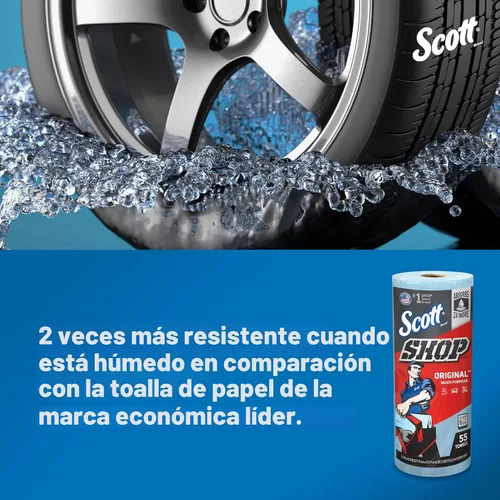 Vista 6 de Scott® Original (75147) - Toallas para taller, azules, (55 toallas por rollo, 12 rollos por caja, 660 toallas por caja)