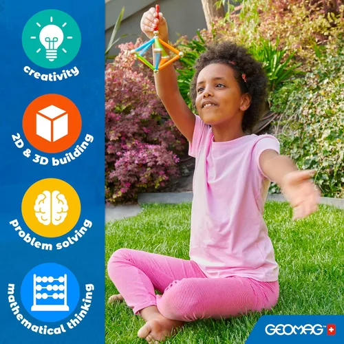 Vista 9 de Geomag Masterbox - Juguetes magnéticos para niños a partir de 8 años, 248 imanes educativos azules para niños, bloques magnéticos, azulejos