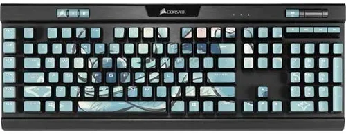 Vista 10 de Skinit Calcomanía de otra piel compatible con el teclado mecánico para juegos K95 RGB Platinum – Diseño de patrón de expresión facial con licencia