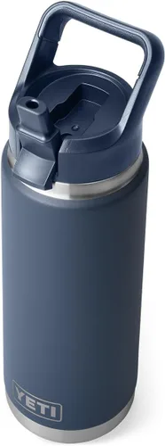 Vista 16 de YETI Rambler Botella de 26 onzas, aislada al vacío, de acero inoxidable, con tapa de popote a juego Rojo rescate