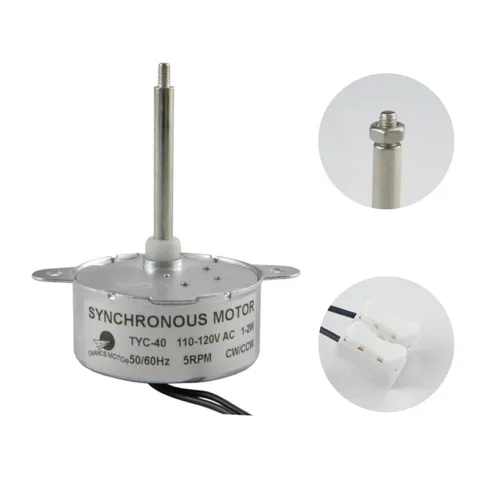 Vista 8 de CHANCS Motor Síncrono TYC-40 CA 12V 5RPM Longitud del Eje 33mm para Decoración de Navidad Micro Motor