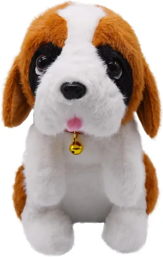 Vista 13 de Adorable animal de peluche de Beagle ultrasuave y esponjoso, peluche de perro pequeño con lengua rosa diminuta que asoma, regalos encantadores