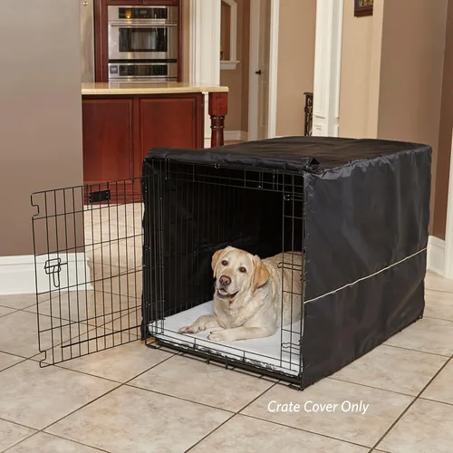 Vista 2 de MidWest Homes for Pets Funda Grande para Jaula de Perro, Funda de Privacidad para Perrera de Poliéster Negro que se Adapta a la Mayoría de Jaulas