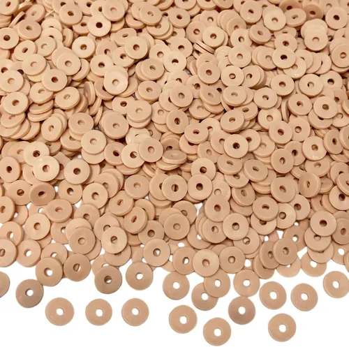 Vista 13 de 5000 cuentas de arcilla gris oscuro de arcilla polimérica Heishi cuentas espaciadoras planas redondas para pulseras, aretes, collares, manualidades