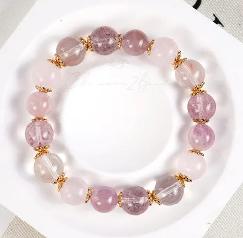 Vista 143 de Precious Gemstone Natural Crystal Healing Bracelet, Rutilated Quartz, Moonstone, Quartz Handmade Original Design Bracelet