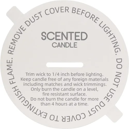 Vista 9 de CandMak Cubiertas antipolvo para velas, 160 tapas blancas mate impresas con lengüeta para hacer velas (2.125 pulgadas)
