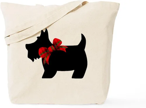 Vista 12 de CafePress American Scottie - Bolsa de compras de lona beige natural reutilizable