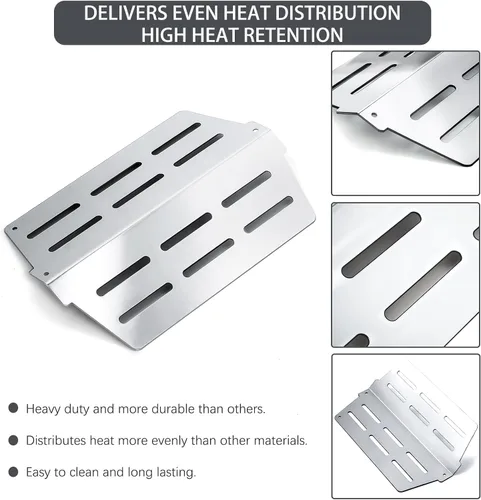 Vista 7 de Genesis 7620 7621 Barras aromatizantes 65505 Piezas de repuesto para Weber Genesis Grill Parts 300 Series con perilla de control frontal E-310 E-320