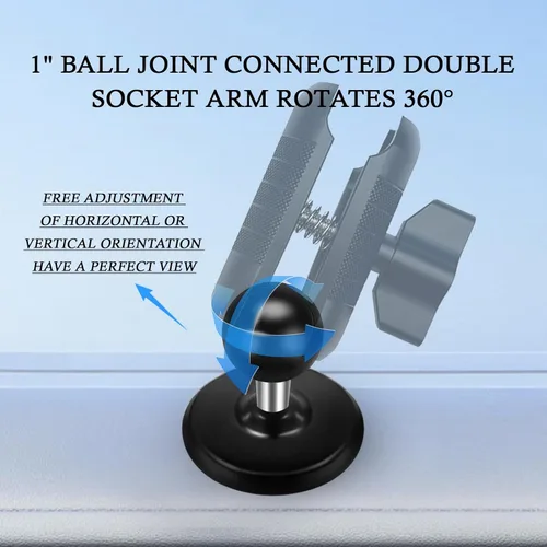 Vista 6 de Base de bola adhesiva flexible con bola de 1 pulgada compatible con brazo de doble enchufe RAM Mounts tamaño B, adaptador de cabeza de bola de 1