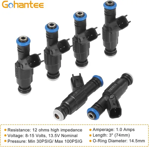 Vista 5 de Inyectores de combustible 0280155784 compatibles con el inyector de 6 piezas de repuesto de inyector de combustible de 4 agujeros para Cherokee