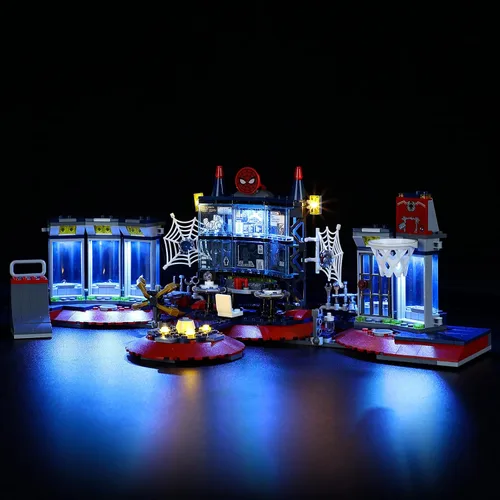 Vista 6 de GEAMENT Kit de luces LED compatible con LEGO Attack on The Spider Lair, juego de iluminación para modelo de construcción Spider-Man 76175