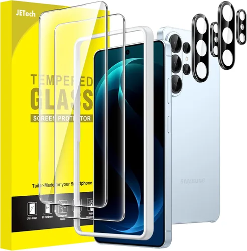 Vista 13 de JETech - Protector de pantalla para Samsung Galaxy S20 FE de 6.5 pulgadas con protector de lente de cámara, película de vidrio templado, compatible
