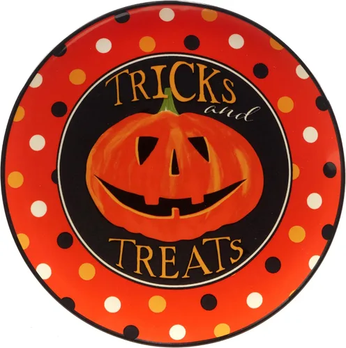 Vista 2 de Certified International Spooky Halloween - Plato de ensalada/postre de 8.75 pulgadas, multicolor, mediano, juego de 4