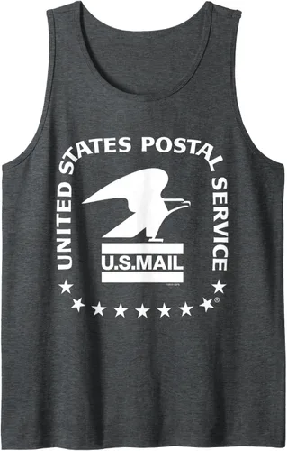 Vista 11 de USPS - Camiseta sin mangas con sello de correo aéreo de EE. UU, Gris Negro