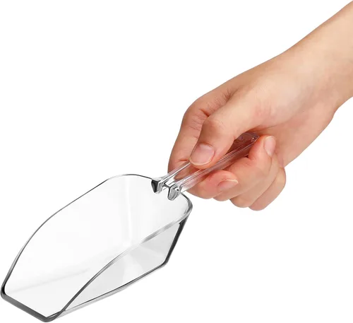Vista 3 de Hestya 4 cucharadas de plástico transparente multiusos para dulces, bufé, acrílico, cocina, hielo, palomitas de maíz para proteínas en polvo