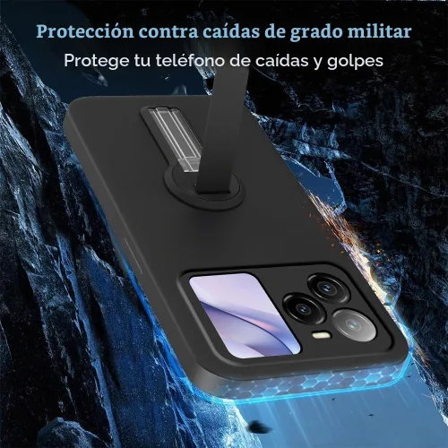 Vista 7 de Compatible con BLU Bold N4 Funda para teléfono, soporte oculto plegable giratorio de 360°, cubierta a prueba de golpes, funda protectora delgada