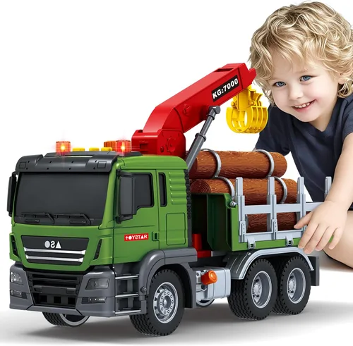 Vista 9 de Bstoyder Juguetes para niños de 3, 4, 5, 6, 7 y 8 años, camión grúa juguete con luces, sonidos, vehículo juguete de fricción para niños pequeños