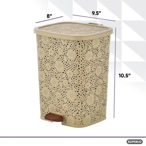 Vista 2 de Bote de basura Step On Beige 6 Litro