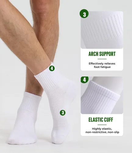Vista 5 de BAMBOO COOL Calcetines tobilleros ultrasuaves para hombre, ligeros B-blanco*8