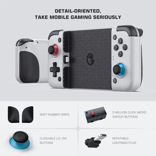 Vista 5 de GameSir X2 Lightning Gamepad Móvil Game Controller para iOS, controlador de teléfono con cable para iPhone, compatible con juegos MFi Apple Arcade