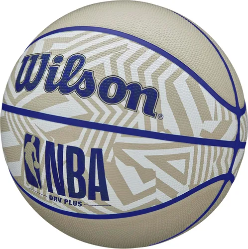 Vista 3 de Wilson NBA DRV Plus Dazzle Camo Balón de Baloncesto para Exteriores - Beige/Azul, Talla 7-29.5" Dazzle Camo Beige/Azul