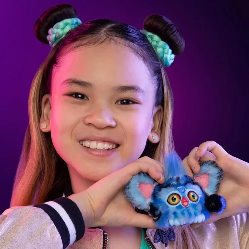 Vista 3 de KPop Demon Hunters Furby Furblets Derpy Tiger, juguete electrónico coleccionable de 3 pulgadas