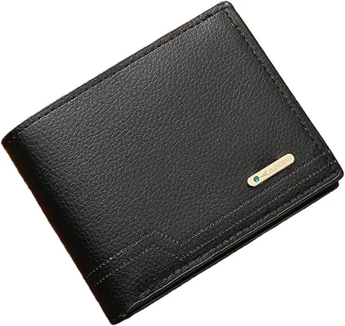 Vista 21 de Cartera delgada para hombre con monedero, cartera minimalista con cremallera, carteras plegables para hombre con tarjetero de crédito, cartera